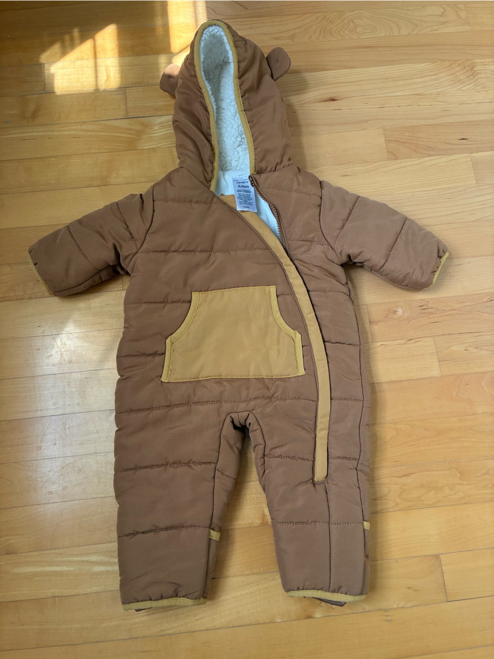 NWOT Carter's Brown Bear Hooded Baby Snowsuit